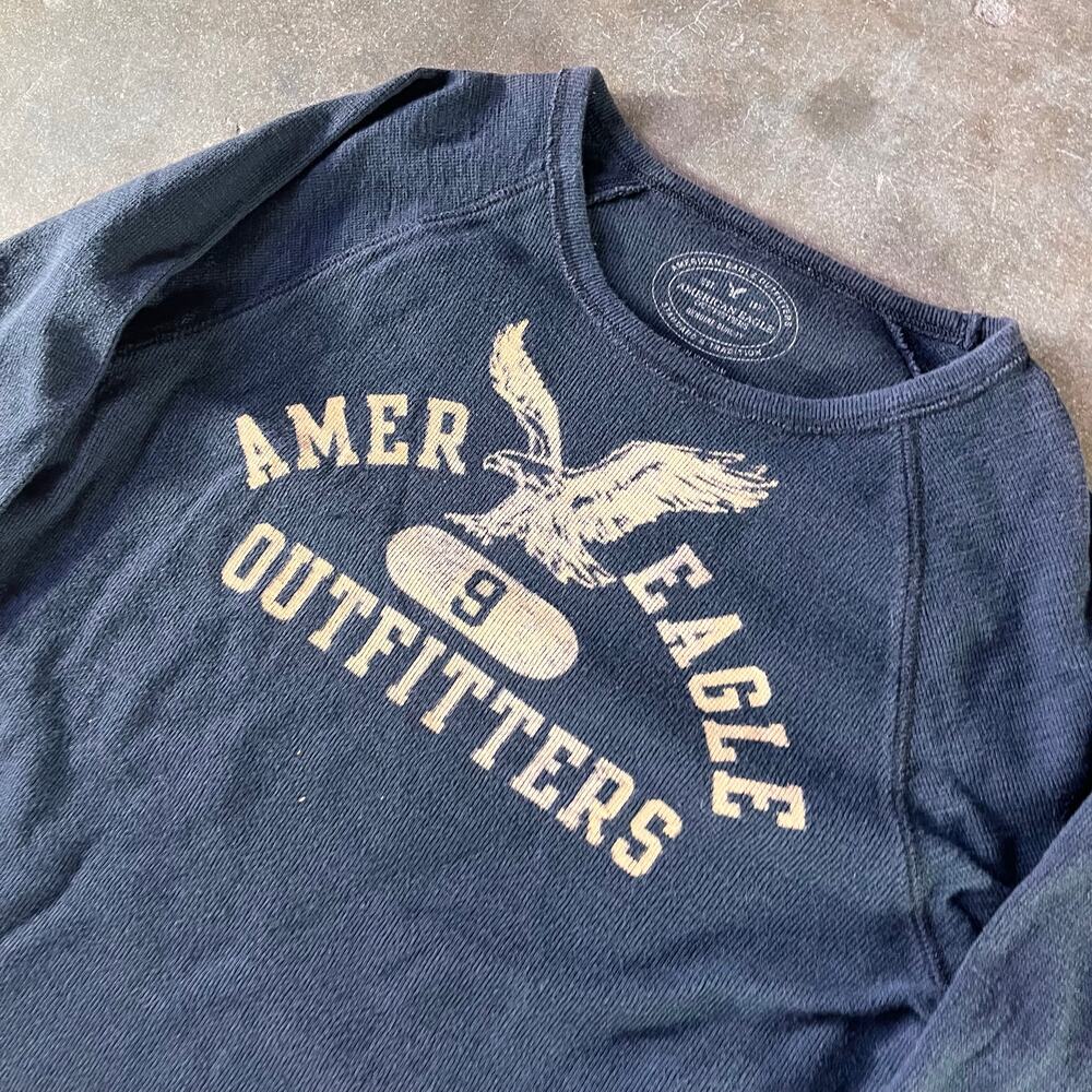 American eagle outfitters navy/white athletic fit thermal longsleeve men’s XS
